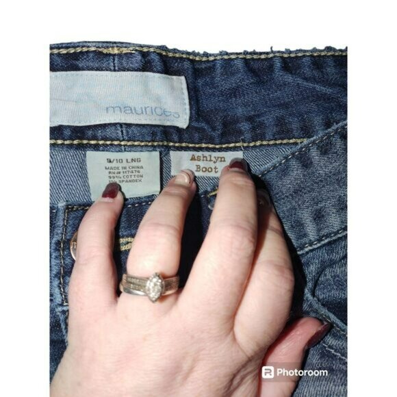 American Eagle Womens Bootcut Jeans Distressed Blue Mid Rise Stretch Casual 8 - Picture 4 of 5